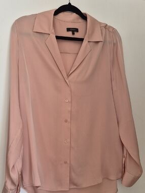 Quince Light Blush Button-Down Blouse
